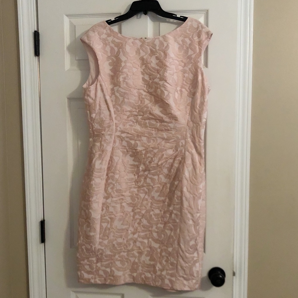 Ralph Lauren pink champagne jacquard dress